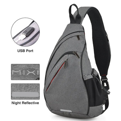 Mixi Men's & Women's Sling Backpack – Versatile USB Crossbody Bag for Travel, Sports & School