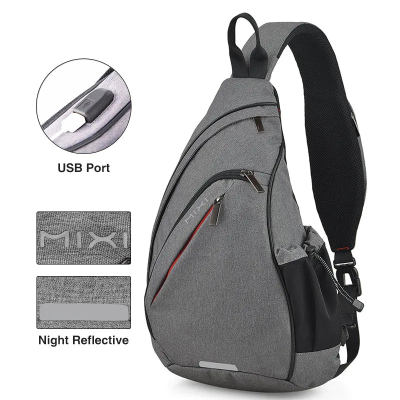Mixi Men's & Women's Sling Backpack – Versatile USB Crossbody Bag for Travel, Sports & School