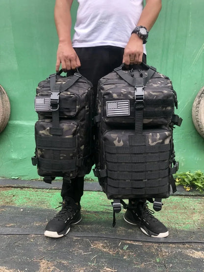 1000D Nylon Waterproof Tactical Backpack – Outdoor Rucksack for Camping, Hiking, Trekking, Fishing & Hunting (25L/50L)