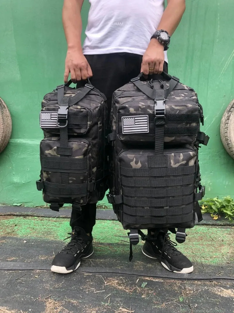 1000D Nylon Waterproof Tactical Backpack – Outdoor Rucksack for Camping, Hiking, Trekking, Fishing & Hunting (25L/50L)