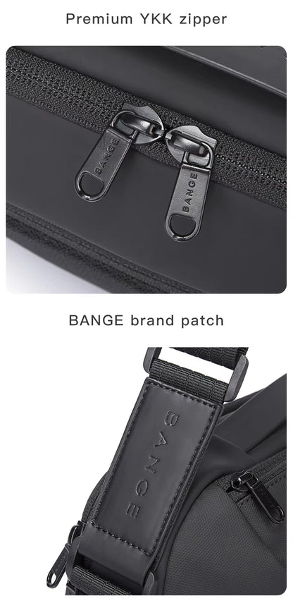 BANGE Men's Waterproof Crossbody Bag – Large Capacity Anti-Theft Sling Shoulder Bag for Travel & Daily Use