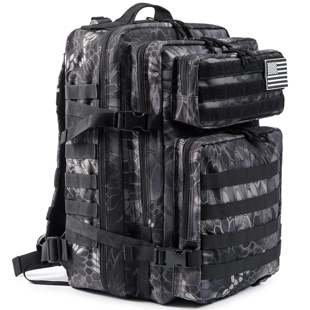 QT&QY Tactical Backpacks Outdoor 45L Large Capacity Man 3 Days Molle Hking Bags For Outdoor Trekking Camping Backpack