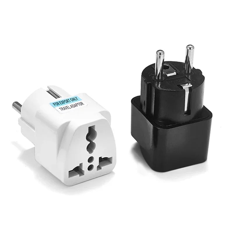 KR Plug Adapter – Universal Travel Adapter AU/UK/US to EU Type E/F Socket | France, Spain, Germany Compatible AC Power Outlet