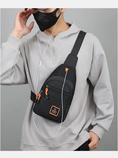 Fashion Men's Chest Bag – Lightweight Oxford Fabric Crossbody Shoulder Bag, Stylish Casual Waist Pack for Men