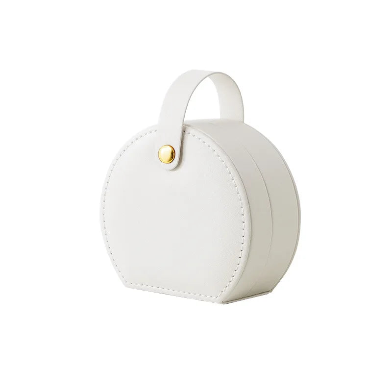 Mini Portable PU Leather Jewelry Box – Travel Organizer for Rings, Earrings & Necklaces