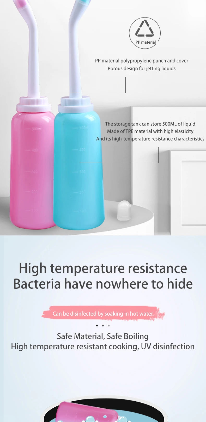 🚿 500mL Portable Handheld Bidet – Gentle & Hygienic Cleansing for Moms, Babies & Travel! ✨💦