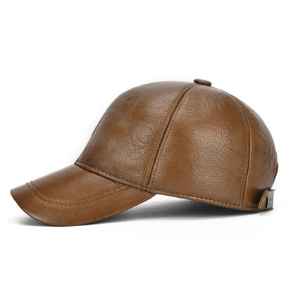 2025 Adjustable Men's Genuine Cowhide Leather Baseball Cap for Fall Winter Outdoor Sports Hat Men Real Cowhide Leather Caps