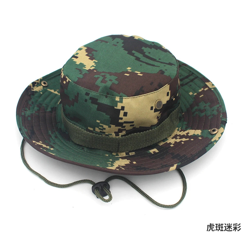 Camouflage Tactical Cap Boonie Bucket Hat Caps Camo Men Outdoor Sports Sun Bucket Cap Fishing Hiking Hunting Hats