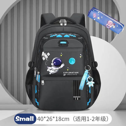 Astronaut-Themed Waterproof School Backpack – Lightweight, Spacious & Spinal Protection Design for Boys!