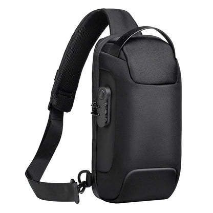 Men's Anti-Theft Crossbody Bag – Waterproof Travel Sling Bag with USB Port & Password Lock