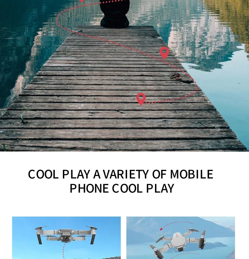 KBDFA E88 Pro 2023 WiFi FPV Drone – Foldable Quadcopter with 4K HD Camera & Altitude Hold