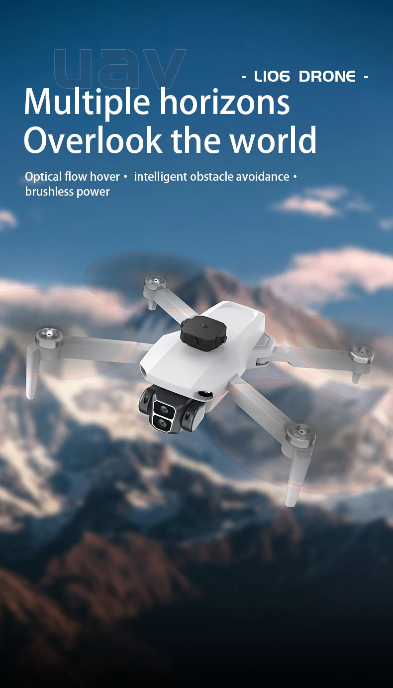 L106 MAX Brushless Dual Camera Drone – 360° Obstacle Avoidance, 2.4GHz RC Quadcopter with HD Camera