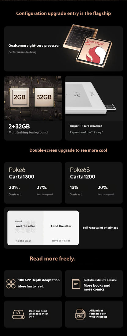 Boox Poke 6 & Poke 6S E-Readers – 6-Inch Portable E-Ink Screen Tablet for E-Books & Note-Taking