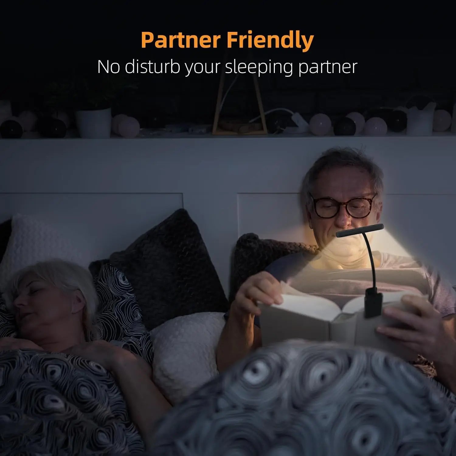 14 LED USB Rechargeable Book Light – Flexible, Clip-On Reading Lamp with Warm, Cool, and Daylight Options
