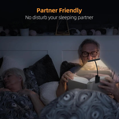 14 LED USB Rechargeable Book Light – Flexible, Clip-On Reading Lamp with Warm, Cool, and Daylight Options