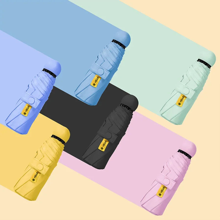 ☀️☔ Ultra-Light Mini Folding Travel Umbrella – Compact, Waterproof & Perfect for Sun & Rain! 🌦️✨