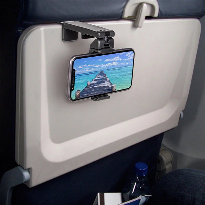 Multifunctional Phone Holder Clip Airplane Train Seat Mount Foldable Phone Stand Portable Mini Bracket Travel Phone Support