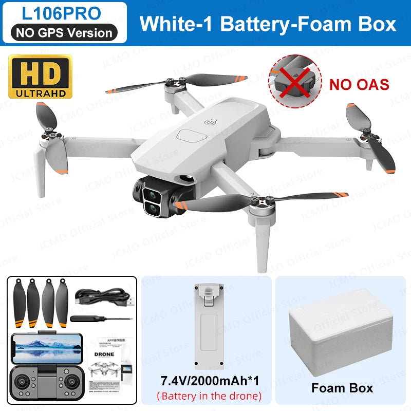 L106 MAX Brushless Dual Camera Drone – 360° Obstacle Avoidance, 2.4GHz RC Quadcopter with HD Camera