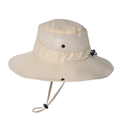 Summer UPF50+ Sun Hats For Women Men Breathable Mesh Boonie Hat Foldable UV Protection Hiking Fishing Hat Male Bucket Hats