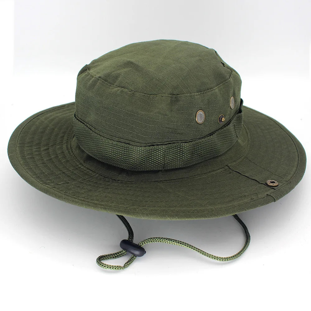 Camouflage Tactical Cap Boonie Bucket Hat Caps Camo Men Outdoor Sports Sun Bucket Cap Fishing Hiking Hunting Hats