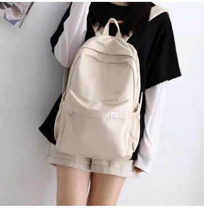 New Waterproof Nylon Women Backpack Female Travel Bag Backpacks Schoolbag for Teenage Girls Solid Color Bookbag Mochila Bookbag