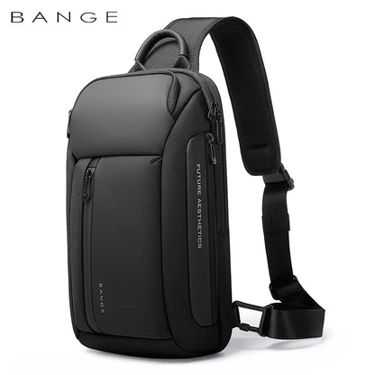BANGE Brand Design Oxford Trendy Waterproof Men’s Chest Bag – Large Capacity, Multi-Pockets Slim Bag for Male