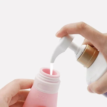 4Pcs/Set Travel Botttle Set 60ml Refillable Bottle Soft Silicone Lotion Shampoo Container Squeeze Tube Empty Bottle Wholesale