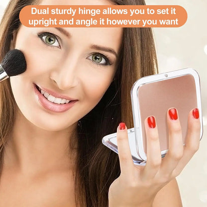 Compact 15X Magnifying Makeup Mirror – Portable Foldable Pocket Mirror for Travel & Purses