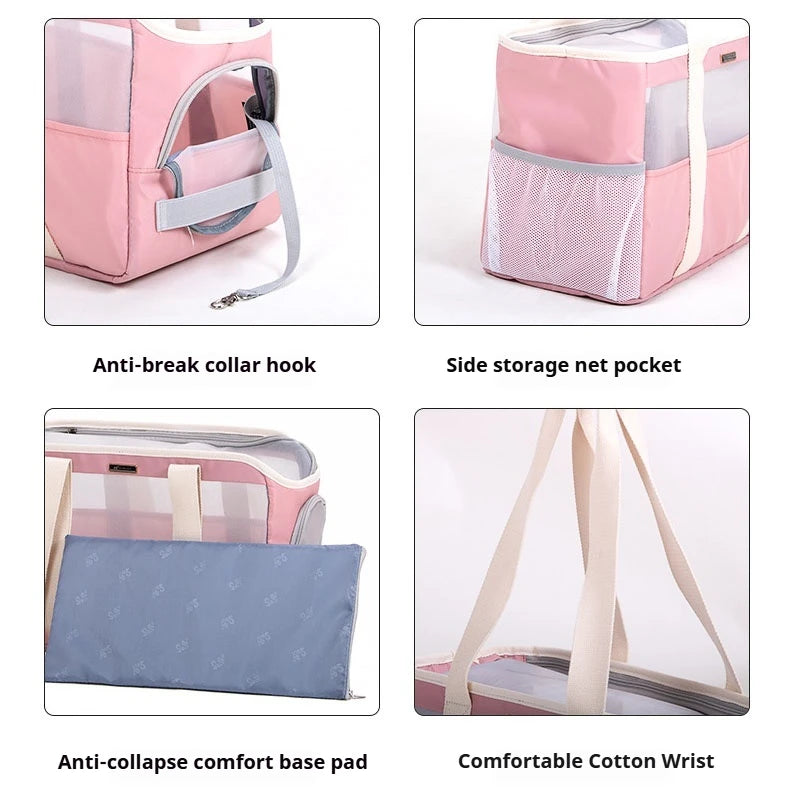 Dog Carrier Bag Soft Side Backpack Cat Pet Carriers Dog Travel Bags Airline Approved Transport for Small Dogs Cats Outgoing