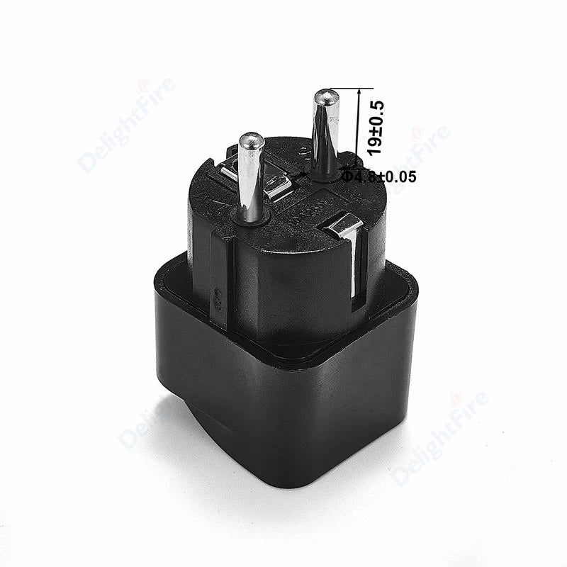KR Plug Adapter – Universal Travel Adapter AU/UK/US to EU Type E/F Socket | France, Spain, Germany Compatible AC Power Outlet