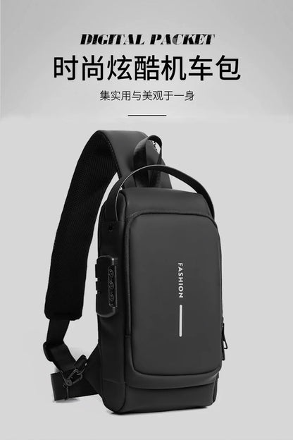 Men's Anti-Theft Chest Bag – USB Charging Crossbody Sling Bag for School, Travel & Daily Use