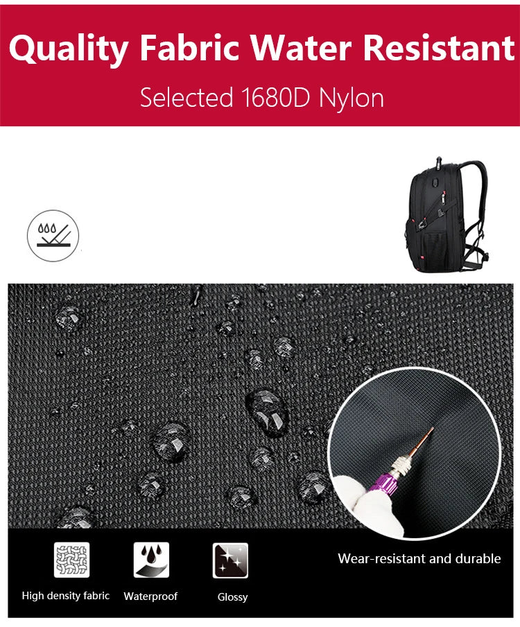 Swiss Multifunctional 17-Inch Laptop Backpack – Durable Travel & College Bag with USB Charging & Water Resistance