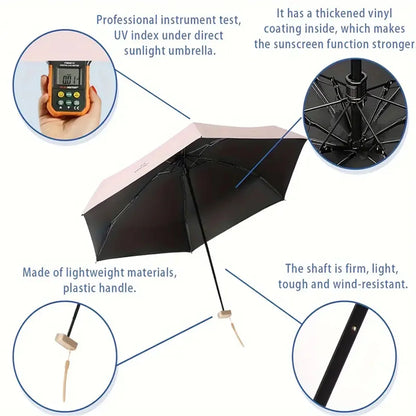 ☀️☔ Mini Pocket Folding Umbrella – Ultra-Light, UV Protective & Waterproof for Travel & Daily Use! 🌦️✨