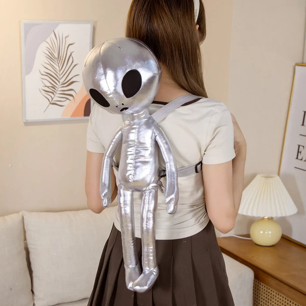 60cm Plush Alien Backpack – Soft & Adorable Extraterrestrial-Themed Bag, Perfect for Kids & Creative Gifts!