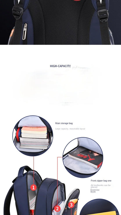 Waterproof Orthopedic School Backpack – Durable & Comfortable Book Bag for Boys & Primary Students!