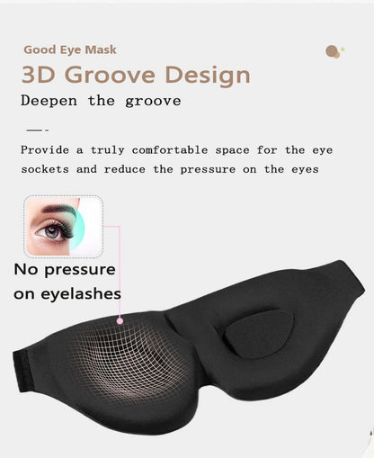3D Sleep Mask Blindfold Sleeping Aid Eye Mask Soft Memory Foam Face Mask Eyeshade 99% Blockout Light Slaapmasker Eye Cover Patch