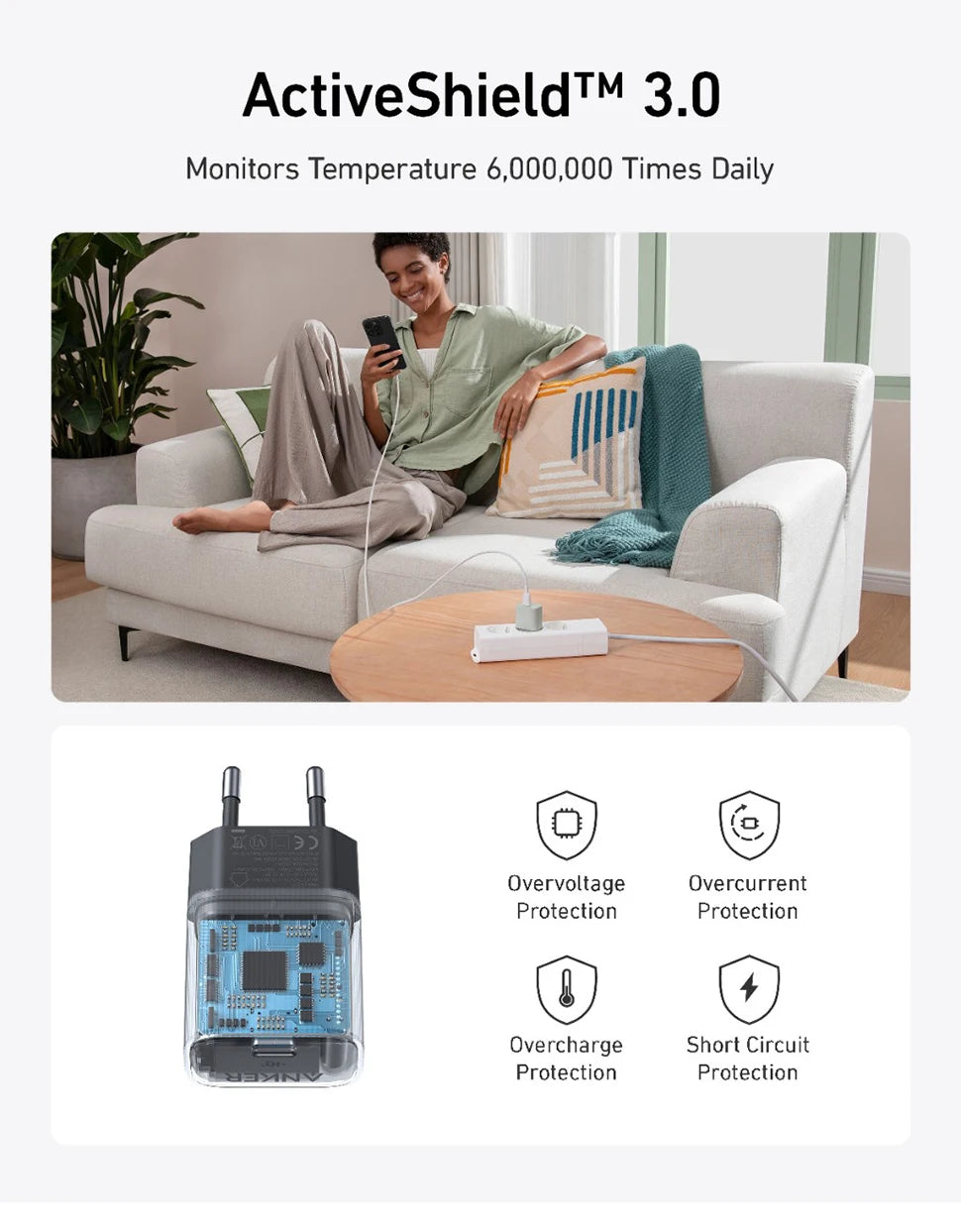 Anker Nano USB-C Charger 30W – High-Speed PIQ 3.0 & PPS Fast Charging Power Adapter, Compatible with iPhone 15/14, Samsung, and More