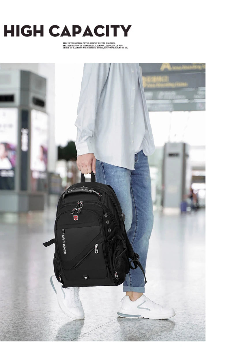 2025 Waterproof Laptop Backpack – 17/20 Inch Oxford Travel Rucksack for Men & Women, School Bag with Modern Design