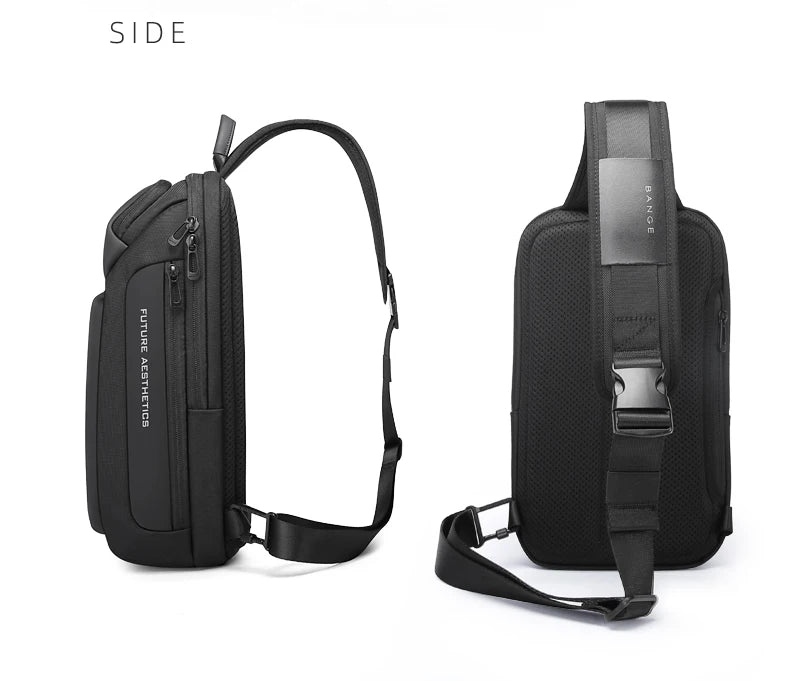 BANGE Brand Design Oxford Trendy Waterproof Men’s Chest Bag – Large Capacity, Multi-Pockets Slim Bag for Male