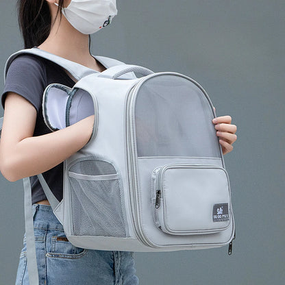 Pet Backpack Expandable Foldable Cat Carrier for Small Medium Dog and Cat Transport Dog Bag Large Space Pets Carrier with Zipper