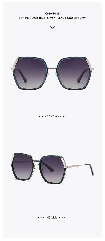 New Polarized Sunglasses Women UV400 Sun Glasses Men Metal Eyeglasses Frame Driving Beach Party Travel Anti Glare Shade Eyewear