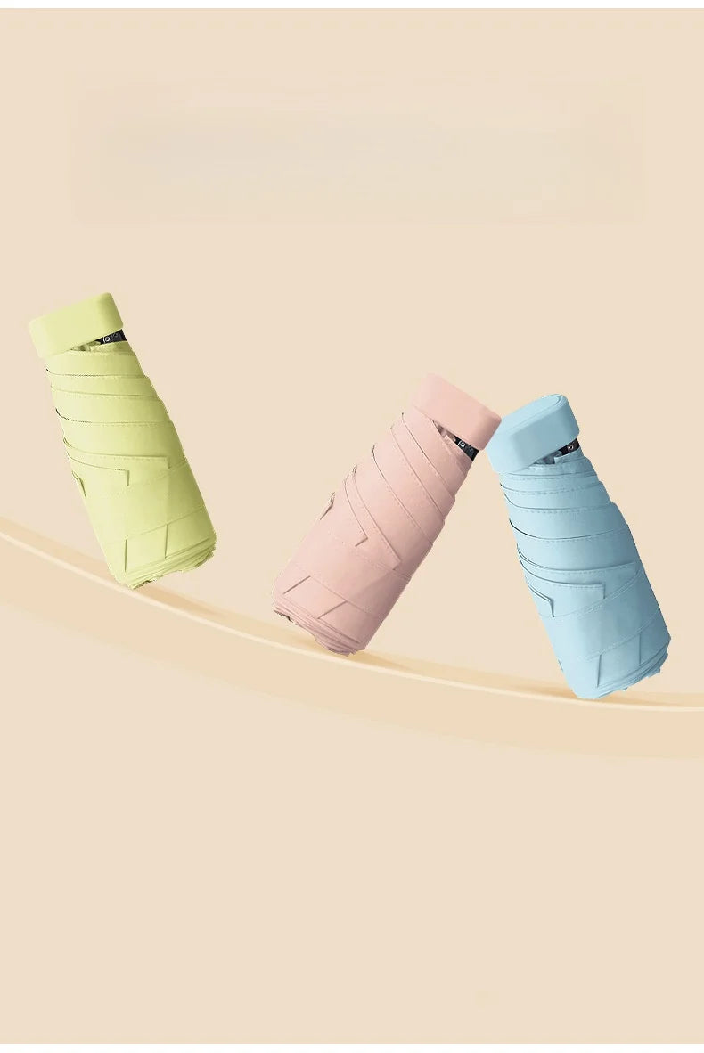 Mini Umbrella Capsule Umbrella Sunny and Rainy Dualuse Rainproof Sun Protection Outdoor Traveling Portable Parasol Umbrella