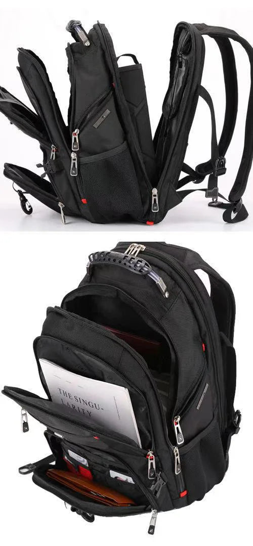 Swiss Multifunctional 17-Inch Laptop Backpack – Durable Travel & College Bag with USB Charging & Water Resistance