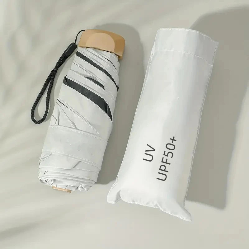 ☀️☔ Mini Pocket Folding Umbrella – Ultra-Light, UV Protective & Waterproof for Travel & Everyday Use! 🌦️✨
