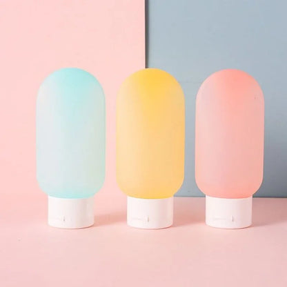 4Pcs/Set Travel Botttle Set 60ml Refillable Bottle Soft Silicone Lotion Shampoo Container Squeeze Tube Empty Bottle Wholesale
