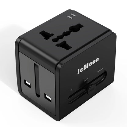 Universal Travel Adapter – Global Plug Converter with USB-A & Type-C for UK, US, EU, AU