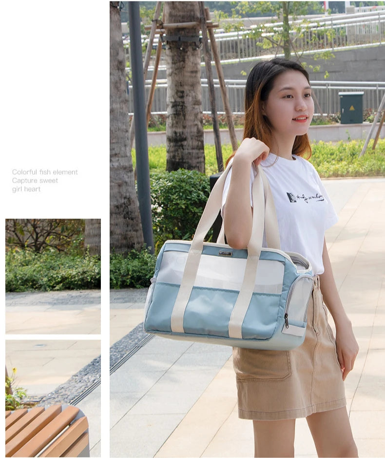 Dog Carrier Bag Soft Side Backpack Cat Pet Carriers Dog Travel Bags Airline Approved Transport for Small Dogs Cats Outgoing