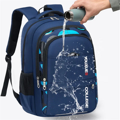 Waterproof Primary School Backpack – Durable & Spacious Book Bag for Teen Boys!