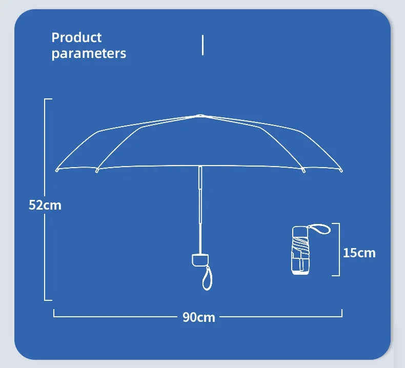 ☀️ UPF50+ Mini Folding Umbrella – Ultra-Compact, UV-Protective & Waterproof for Travel & Everyday Use! ☔✨