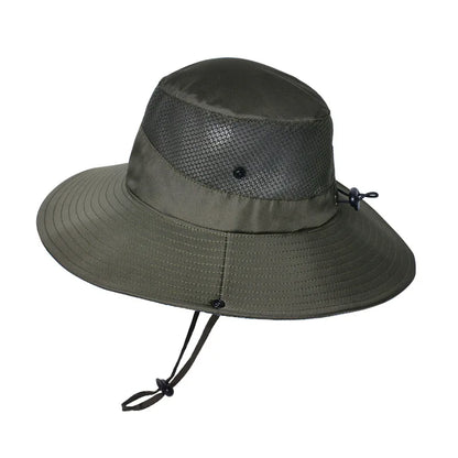 Summer UPF50+ Sun Hats For Women Men Breathable Mesh Boonie Hat Foldable UV Protection Hiking Fishing Hat Male Bucket Hats